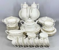 ROYAL WORCESTER GOLD CHANTILLY DINNER & TEA SERVICE, including two circular lidded tureens and