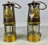 TWO 19TH CENTURY BRASS & STEEL MINER'S LAMPS, The Protector Lamp & Lighting Company Ltd., Type SL,
