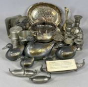 PEWTER, mainly modern including graduated ducks Provenance: private collection Ynys Môn