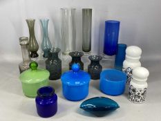 ASSORTED MID-CENTURY GLASSWARE, including Caithness Morven peat coloured decanter and stopper, 25cms