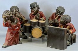 NOVELTY RESIN GROUP OF FIVE JAZZ MUSICIANS, 46cms (h) the tallest Provenance: private collection