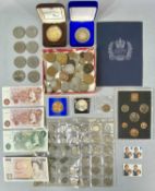 ASSORTED BRITISH COINS, including crowns, Victorian half crown and shillings, etc. Provenance: