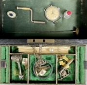 ASSORTED COLLECTABLES in a jewellery box, including seal stamp with mother of pearl handle,