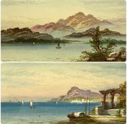 ‡ T. MORTIMER pair of watercolours - Italian coastal views, signed, 14.5 x 24.5cms (2) Provenance: