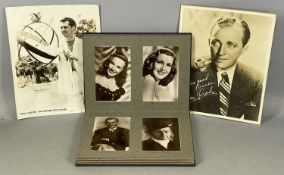 ALBUM OF VINTAGE BLACK & WHITE PORTRAIT CARDS of Hollywood stars, some bearing signatures