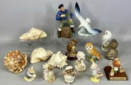 VARIOUS COLLECTABLE CERAMICS, including Poole bird perched on plant pot, impressed marks, 13cms (h);