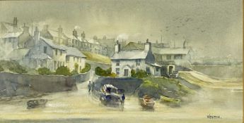 ‡ DAVID WESTON (1935-2011) watercolour - 'Moelfre', signed, 17 x 32cms Provenance: private