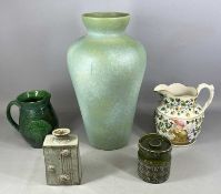 ASSORTED CERAMICS GROUP, including large Scheurich West German baluster vase, mottle glazed, mould