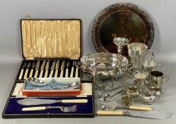 ASSORTED PLATED WARE, including pair of fish servers in box, another pair of fish servers, six cased
