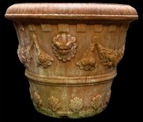 LARGE TERRACOTTA JARDINIÈRE, with moulded design to body, 50 (h) x 60cms (diam.) Provenance: private