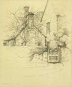 ‡ KATHLEEN MARGARET PEARSON (1898-1961) pencil sketch - gateway to house, signed and dated lower