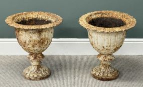 PAIR OF PAINTED CAST IRON CAMPAGNA FORM URNS, 47cms (h) Provenance: private collection Conwy
