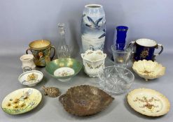 ASSORTED CERAMICS & GLASSWARE, including Bing and Grøndahl Copenhagen vase, decorated with ducks