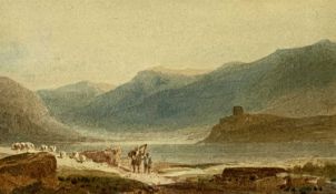 DAVID COX SR. (1783-1859) watercolour - 'Snowdon from the Vale of Llanberis', 13 x 22cms Provenance: