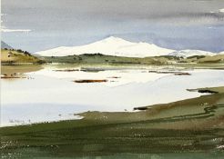 ‡ ROB PIERCY (b. 1946) watercolour - 'Snowdon from Ynys', signed and dated '91 lower left, 27 x