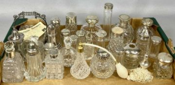 SILVER TOPPED INKWELLS, scent bottles, an excellent collection and others and a Victorian plated and