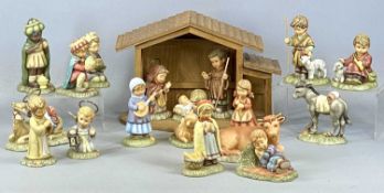 STUDIO HUMMEL NATIVITY SCENE, to include eighteen boxed figures/models, wooden building, etc.