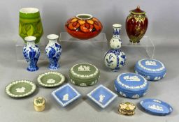 MODERN POOLE SQUAT VASE, another piece of modern Poole, Wedgwood Jasperware assortment, Delft, Crown