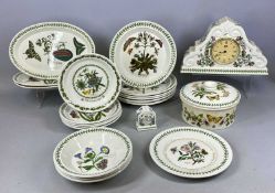 PORTMEIRION 'BOTANIC GARDEN' OVEN TO TABLE WARE and other pieces to include two mantle clocks