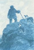 ‡ SIR KYFFIN WILLIAMS RA (1918-2006) limited edition (113/150) print - a farmer with sheepdogs,