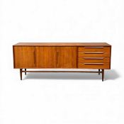 VINTAGE TEAK SIDEBOARD, designed by Heinrich Riestenpatt for R. T. Mobel, model RT200, c. 1960s,