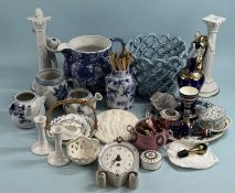 ASSORTED CERAMICS, including pair of Franklin Mint parian Romeo and Juliet candle holders, 25cms (
