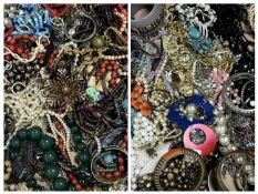 LARGE ASSORTMENT OF COSTUME JEWELLERY, contained in two boxes Provenance: private collection
