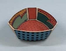 ROSENTHAL STUDIO LINE 'FLASH ONE' TRIANGULAR BOWL, designed by Dorothy Hafner, 5 x 14.5cms