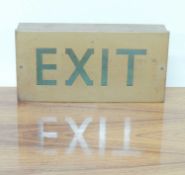 VINTAGE ILLUMINATED THEATRE EXIT SIGN, 48cms Provenance: The collection of Philip Clarkson