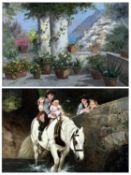 TWO 20TH CENTURY OILS ON CANVAS: VINCENZO LARINHIE oil - entitled verso 'Positono', signed lower