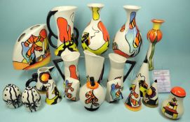 COLLECTION OF LORNA BAILEY POTTERY, including limited edition (12/75) small daffodil vase,
