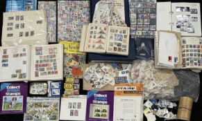 COLLECTION OF STAMPS, in albums and loose, with first day covers and other associated items