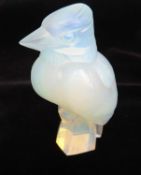 SABINO, FRANCE KINGFISHER, moulded and tinted with blue opalescence, signed, 10.5cms (h) Provenance: