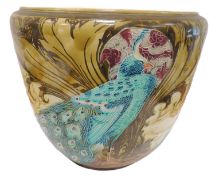 MINTONS LARGE SECESSIONIST JARDINIÈRE, decorated in the peacock pattern, impressed marks (large