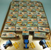 FORTY-THREE MATCHBOX 75 FORD TRACTOR & HARROW MODELS (46), all boxed Provenance: private
