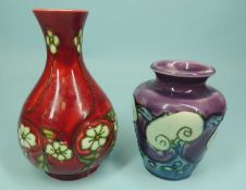 TWO MINTONS SECESSIONIST VASES, comprising small vase, pattern no. 6, printed marks, 10.5cms (h);