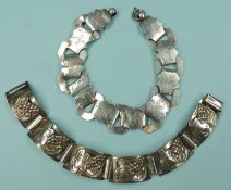 SCANDINAVIAN 830 STANDARD SILVER BRACELET, worked with grapes and vine leaves, marked '830S';