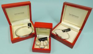 HOT DIAMONDS STERLING SILVER DIAMOND MOUNTED BANGLES & RINGS (5) Provenance: private collection