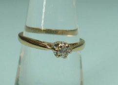 DIAMOND SOLITAIRE RING in 9ct gold, size L, 1.7g Provenance: private collection Wirral