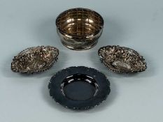 SILVER COLLECTABLES GROUP, comprising pair of Victorian oval bon bon dishes, pierced and chased