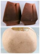 PAIR OF TEXTURED STONEWARE YACHT FORM SCULPTURES, monogrammed to the base, larger 55 (h) x 47cms (