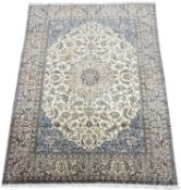 PERSIAN NAIN HANDMADE WOOL RUG, 401 x 298cms Provenance: private collection Conwy