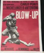 VINTAGE FILM POSTER 'BLOW UP', for the Cannes Film Festival 1967, mounted on canvas, 145 x 106cms