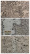 CHRISTOPHER SAXTON map - 'Merionith', engraved by William Kip, 28 x 34cms; 19th century Tibetan