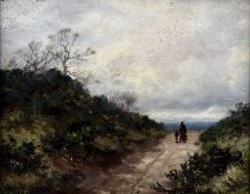 HARRY WILLIAM ADAMS (British, 19th century) oil on canvas - entitled verso 'Old Hills,