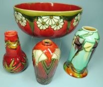 SMALL GROUP OF MINTONS SECESSIONIST WARES, including bowl, pattern no. 32, 22.5cms (diam.); vase,
