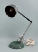 RARE WEDGWOOD CERAMIC & CHROME READING LAMP, the turquoise base stamped 'Wedgwood, Made in