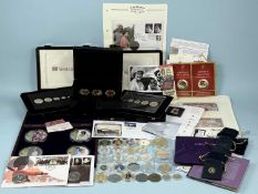 ASSORTED COMMEMORATIVE / MINT COINS, including two George VI boxed sets, various commemorative