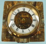 MATTHEW NORMAN FOUR SEASONS CRYSTAL GLASS DESK CLOCK, limited edition (009/350), with silver-