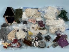 VINTAGE / ANTIQUE DOLL'S HOUSE FURNISHINGS & CLOTHING Provenance: private collection Merseyside
